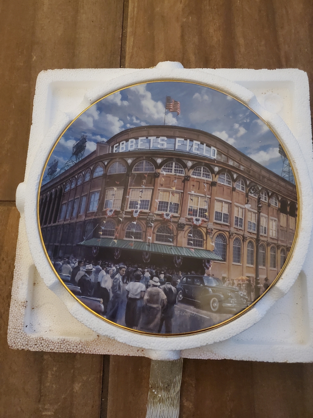 The Bradford Exchange Ebbets Field Decorative Plate - Brown, Blue, White, Gold